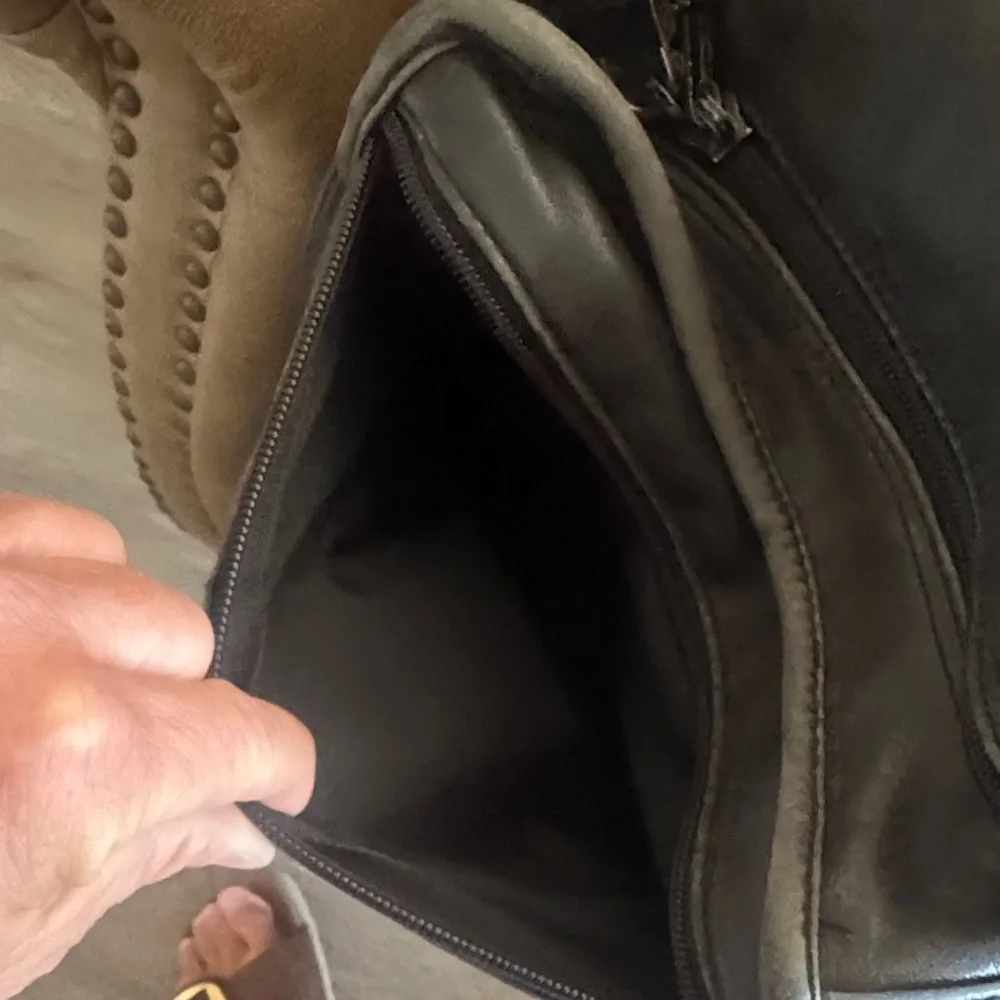 Tumi Black Leather Duffel Bag with Monogrammed JHM